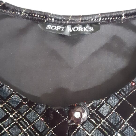 Soft Works SZ M Jacket and Tank Top 2 Piece Black Sparkly Set - Picture 7 of 15
